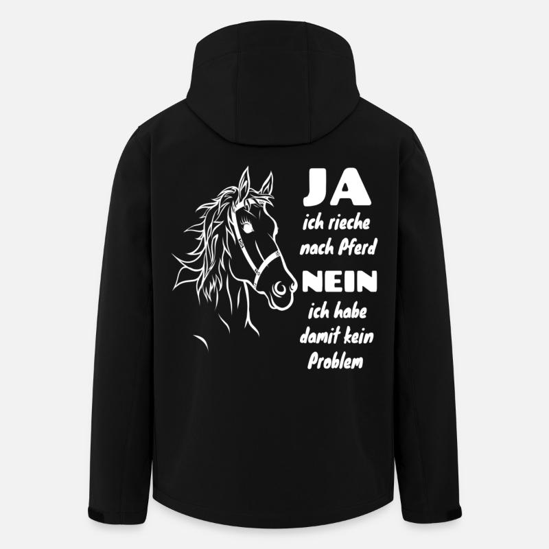 Ja ich rieche nach Pferd Reiterin Reit Spruch - Recycelte Männer Softshell-Jacke von Stanley/Stella - Schwarz