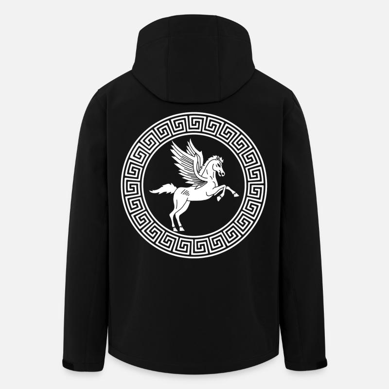 Symbol des Pferdes Weisser Pegasus - Recycelte Männer Softshell-Jacke von Stanley/Stella - Schwarz