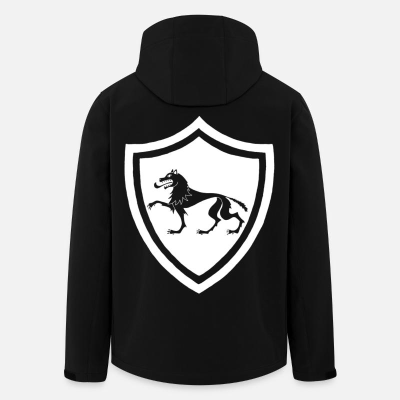 Symbole du loup blanc médiéval - Veste softshell homme en polyester recyclé Stanley/Stella - noir