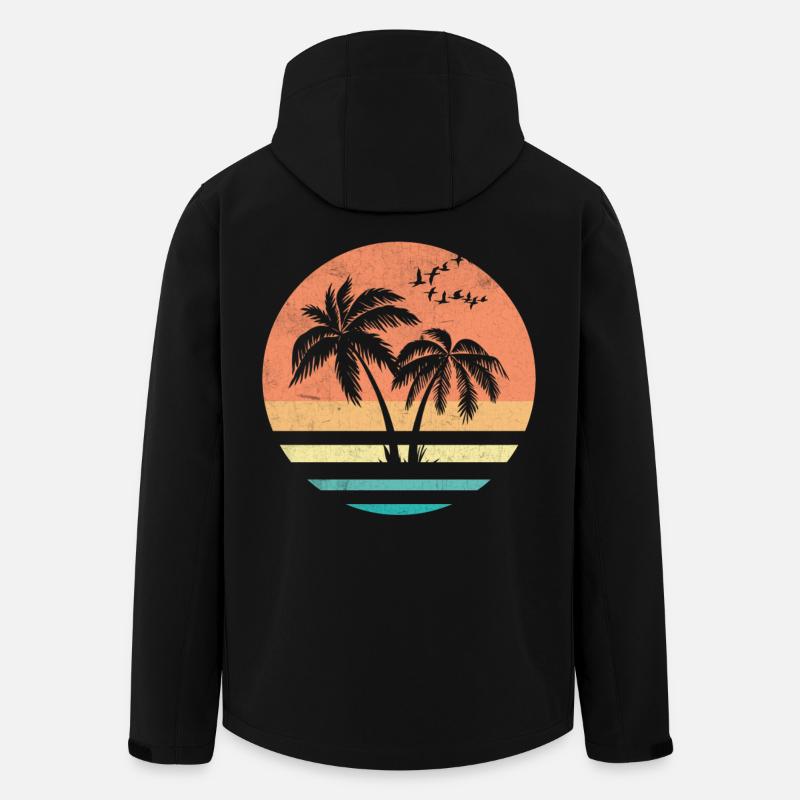 Insel Palme Palmen - Recycelte Männer Softshell-Jacke von Stanley/Stella - Schwarz