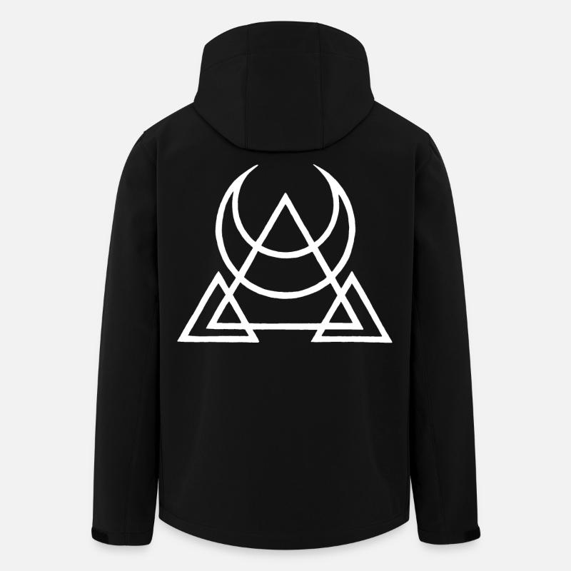 symbole blanc des pyramides égyptiennes - Veste softshell homme en polyester recyclé Stanley/Stella - noir