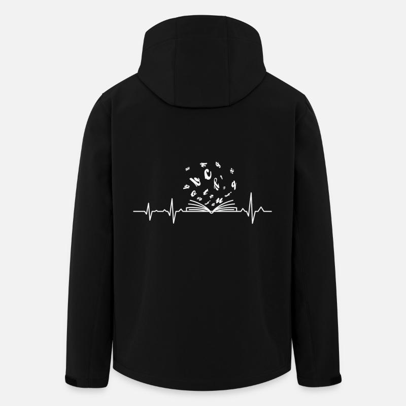 Heartbeat Book Reader Buchliebhaber - Recycelte Männer Softshell-Jacke von Stanley/Stella - Schwarz