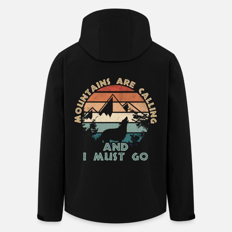 Mountains Are Calling Sunset - Men’s Recycled Softshell Jacket by Stanley/Stella - black