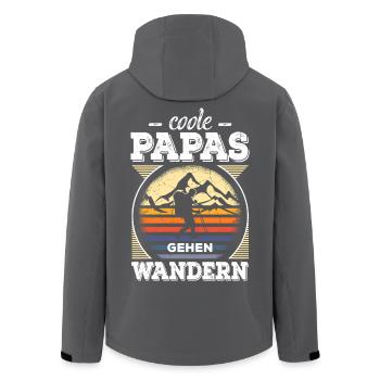 Coole Papas Papa Wandern Spruch Alpen Berge - Recycelte Männer Softshell-Jacke von Stanley/Stella - Schwarz - Hinten - AI Model Male 185 light (185cm)