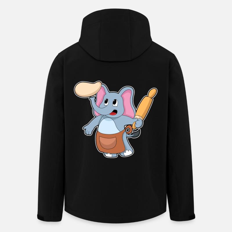 Elefant Bäcker Nudelholz Backen - Recycelte Männer Softshell-Jacke von Stanley/Stella - Schwarz