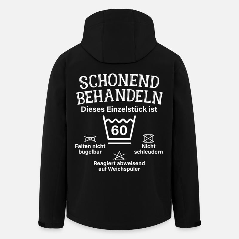Schonend Behandeln Männer Geschenk 60. Geburtstag - Recycelte Männer Softshell-Jacke von Stanley/Stella - Schwarz