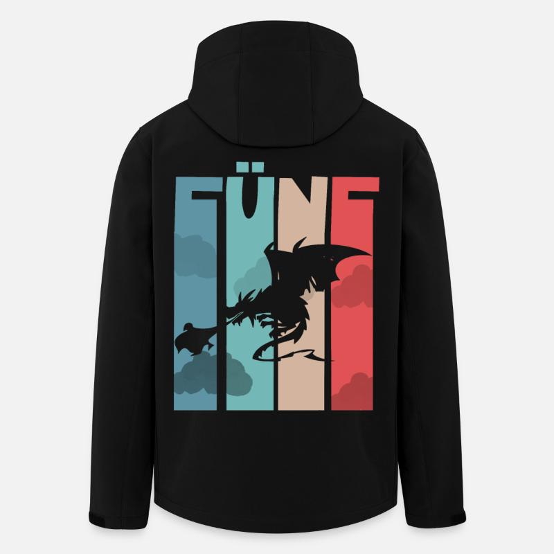 Drache 5. Geburtstag Kinder Drachen - Recycelte Männer Softshell-Jacke von Stanley/Stella - Schwarz