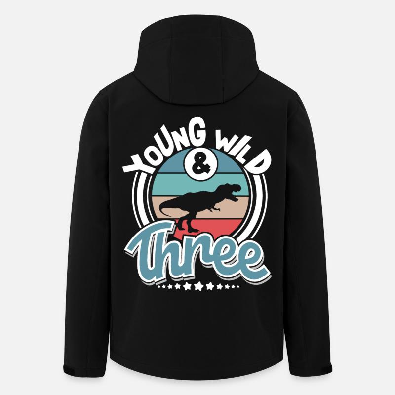3 ans d’anniversaire Dino Dinosaures - Veste softshell homme en polyester recyclé Stanley/Stella - noir