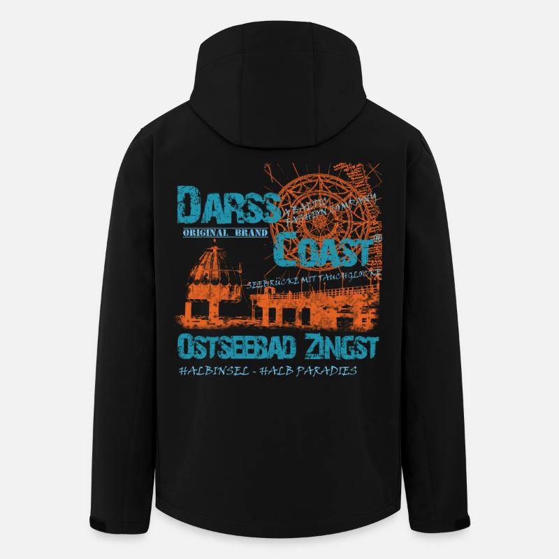 DarssCoast - Ostseebad Zingst - Recycelte Männer Softshell-Jacke von Stanley/Stella - Schwarz