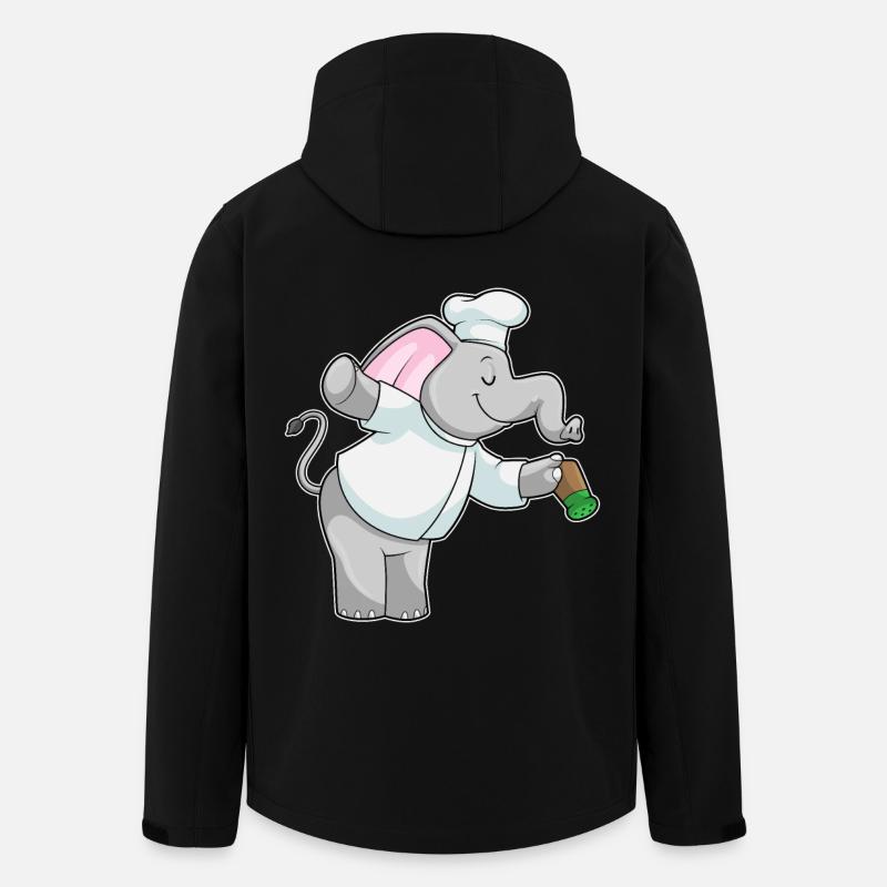 Éléphant comme cuisinier avec salière - Veste softshell homme en polyester recyclé Stanley/Stella - noir