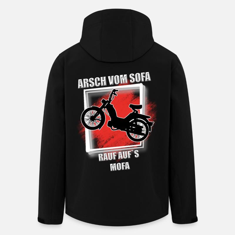 Arsch vom Sofa rauf aufs mofa - Recycelte Männer Softshell-Jacke von Stanley/Stella - Schwarz