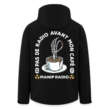 Pas de radio avant mon café Manip radio Radiologie - Veste softshell homme en polyester recyclé Stanley/Stella - noir - Dos - AI Model Male 185 light (185cm)