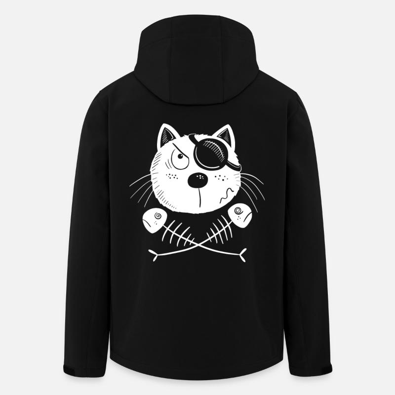 Drôle de chat pirate - Veste softshell homme en polyester recyclé Stanley/Stella - noir