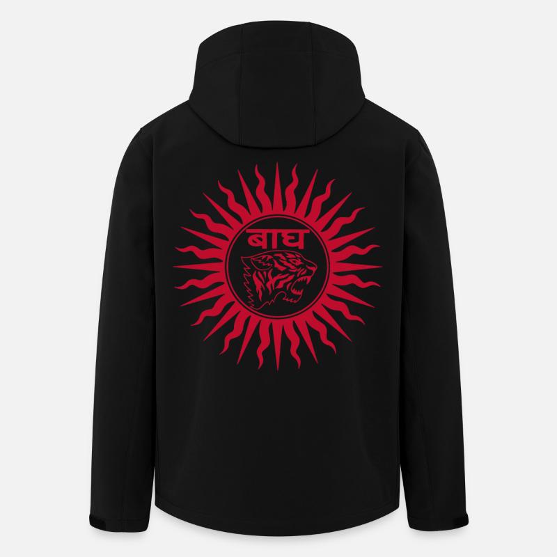 Roter Tiger in Indien - Recycelte Männer Softshell-Jacke von Stanley/Stella - Schwarz