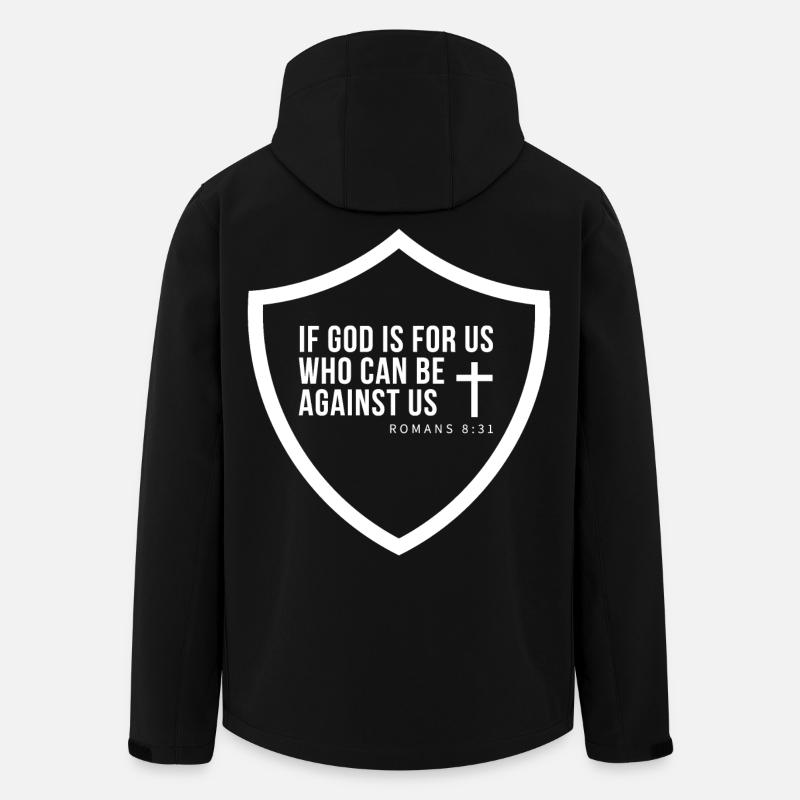 Glaubensschild Romans 8:31 - Recycelte Männer Softshell-Jacke von Stanley/Stella - Schwarz