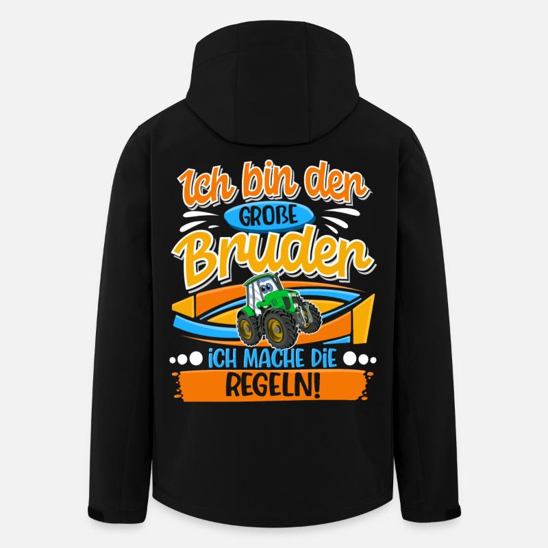 Traktor Großer Bruder - Recycelte Männer Softshell-Jacke von Stanley/Stella - Schwarz
