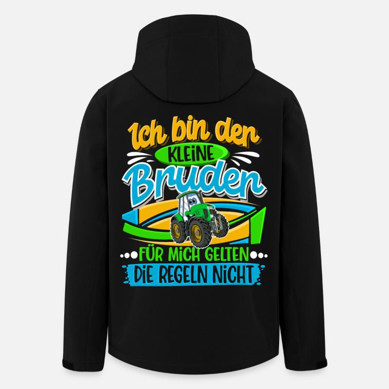 Traktor Kleiner Bruder - Recycelte Männer Softshell-Jacke von Stanley/Stella - Schwarz