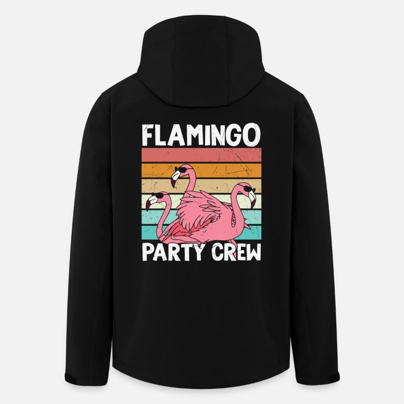 Flamingo Geburtstag Flamingo Party Crew - Recycelte Männer Softshell-Jacke von Stanley/Stella - Schwarz