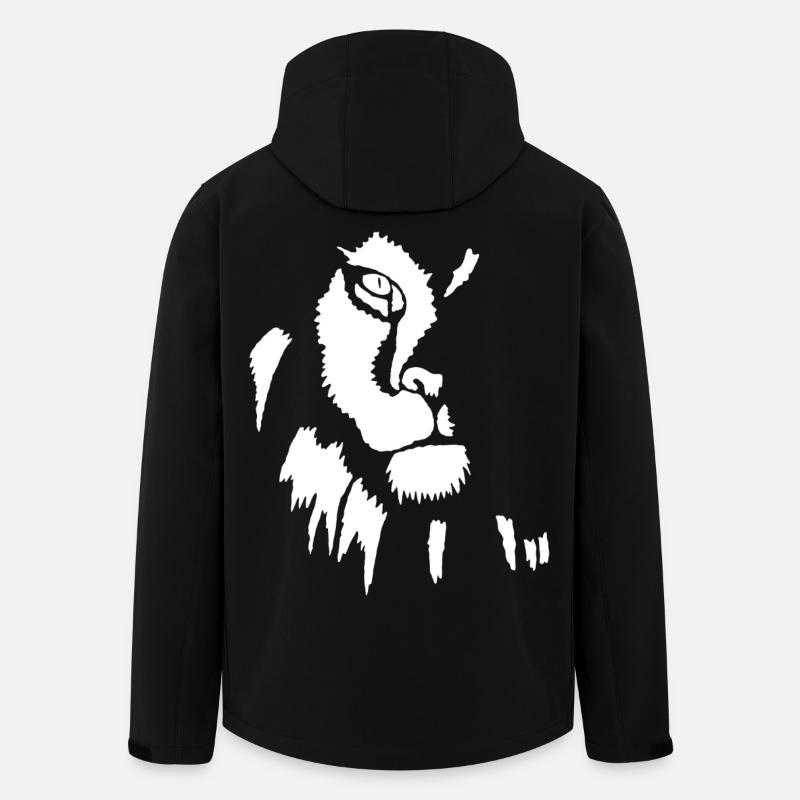 Lion blanc dans l'ombre - Veste softshell homme en polyester recyclé Stanley/Stella - noir