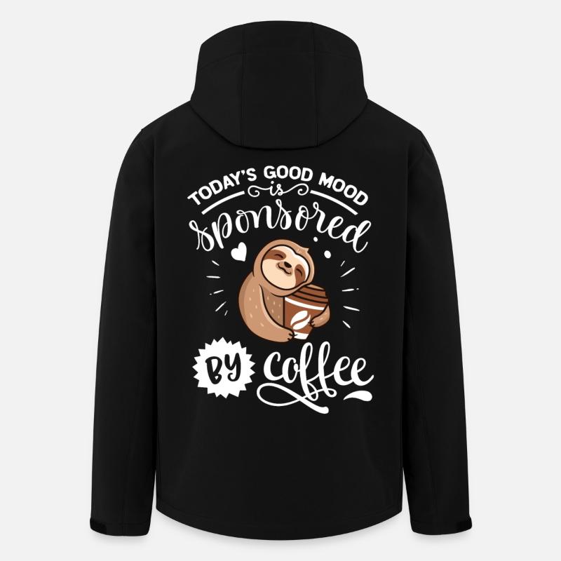 Kaffee Sloth Gute Laune Shirt - Recycelte Männer Softshell-Jacke von Stanley/Stella - Schwarz