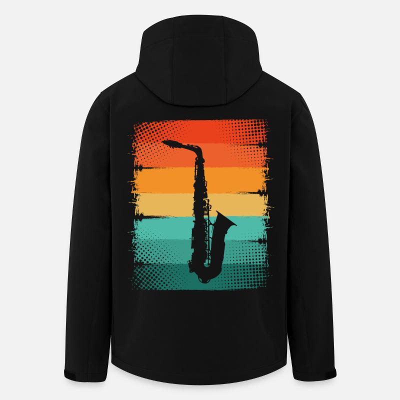 Saxophon Saxophonist - Recycelte Männer Softshell-Jacke von Stanley/Stella - Schwarz