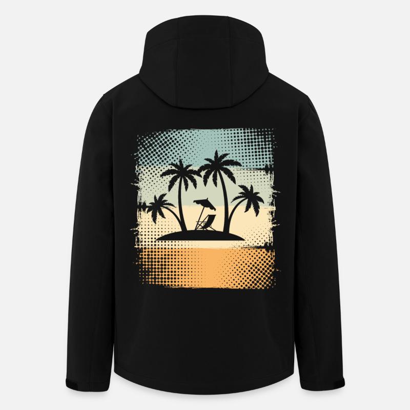 Kleine Insel Mit Palmen - Recycelte Männer Softshell-Jacke von Stanley/Stella - Schwarz