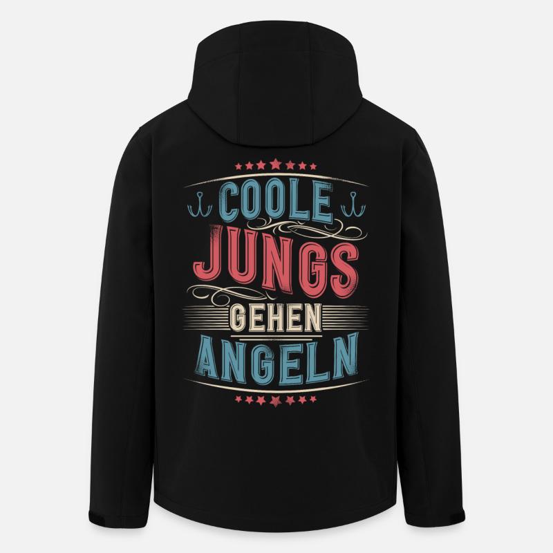 Angeln Angler Jungs Cool - Recycelte Männer Softshell-Jacke von Stanley/Stella - Schwarz