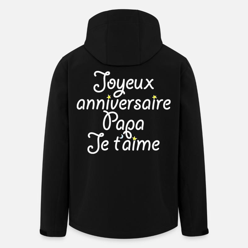 Joyeux anniversaire Papa Je t'aime - Veste softshell homme en polyester recyclé Stanley/Stella - noir