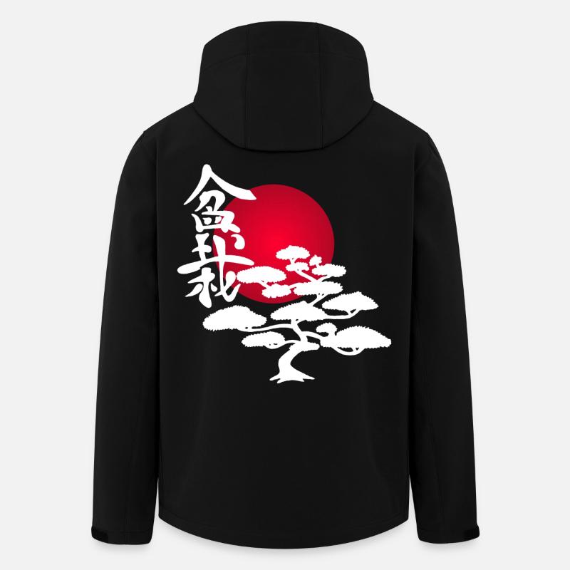 Arbre blanc et soleil rouge - Veste softshell homme en polyester recyclé Stanley/Stella - noir