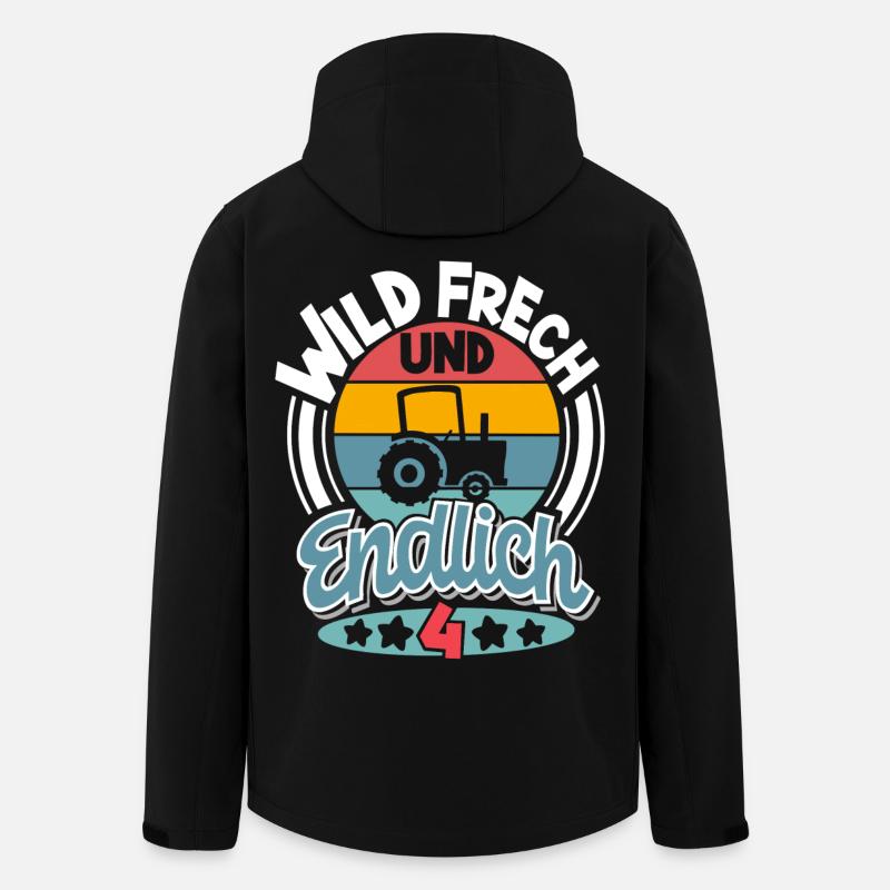 Traktor 4. Geburtstag Kinder 4 Jahre - Recycelte Männer Softshell-Jacke von Stanley/Stella - Schwarz