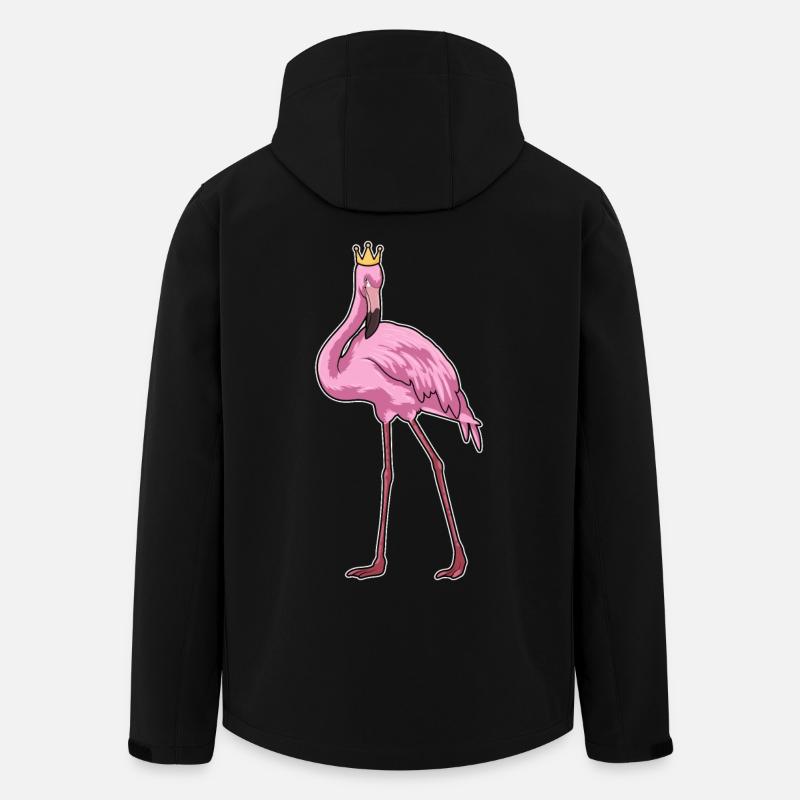 Flamant rose avec couronne - Veste softshell homme en polyester recyclé Stanley/Stella - noir