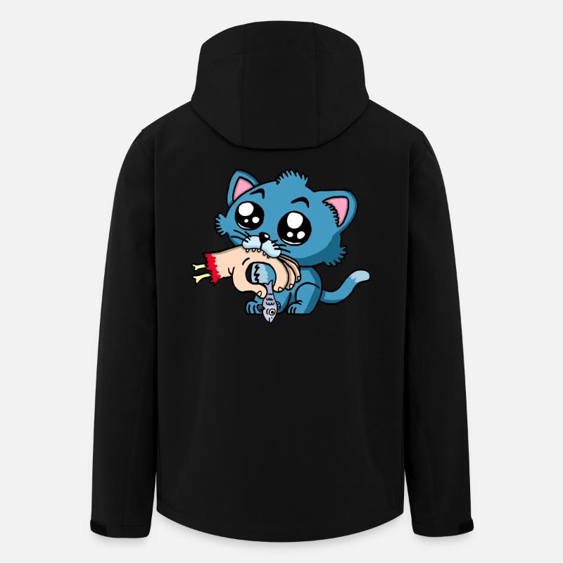 Quand le chaton a faim - Veste softshell homme en polyester recyclé Stanley/Stella - noir