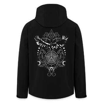 Triskelion Triskele Triple Spirale Wicca Pentagramme - Veste softshell homme en polyester recyclé Stanley/Stella - noir - Dos - AI Model Male 185 light (185cm)