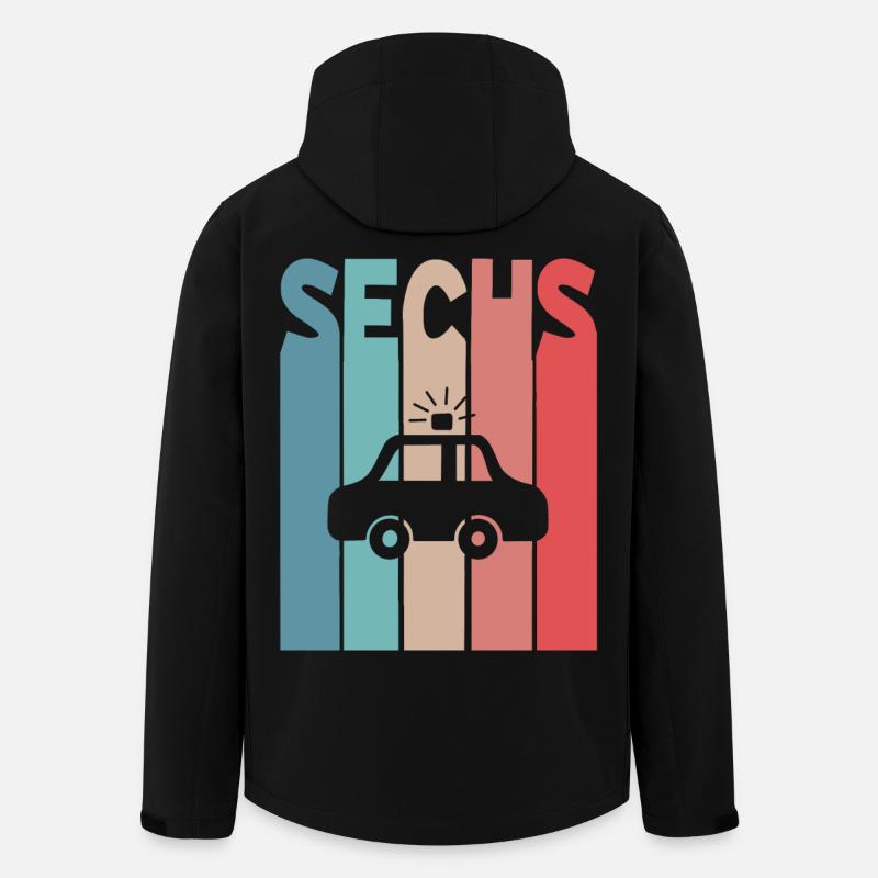 6 Jahre Polizeiauto Polizei - Recycelte Männer Softshell-Jacke von Stanley/Stella - Schwarz
