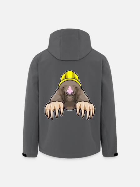 Maulwurf Bergarbeiter Bergbau - Recycelte Männer Softshell-Jacke von Stanley/Stella - Schwarz