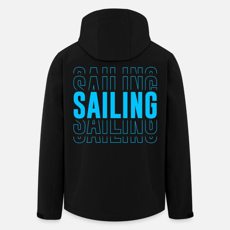 Sailing Typography - Text Stacked - Men’s Recycled Softshell Jacket by Stanley/Stella - black