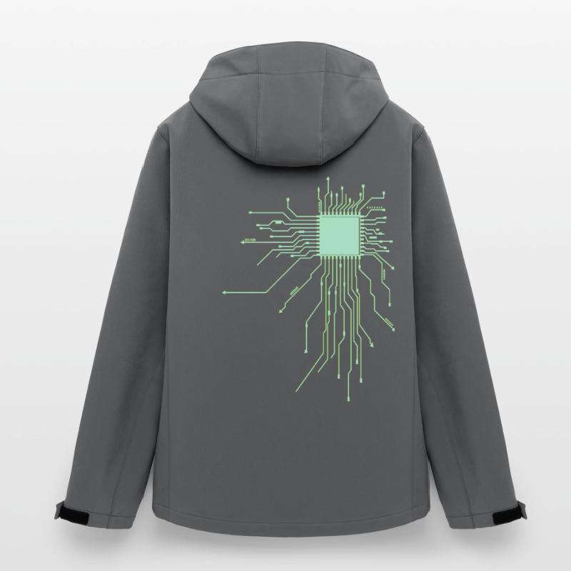 conseil d’administration core cpu ordinateur nerd pc humour geek code Veste softshell homme en polyester recyclé Discoverer Stanley/Stella