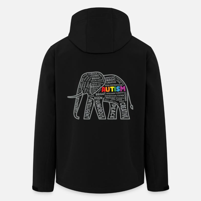 Autismus Bewusstsein Elefant Typografie - Recycelte Männer Softshell-Jacke von Stanley/Stella - Schwarz