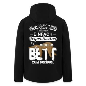 Faultier Schlafshirt Schlafanzug Faultier Pyjama - Recycelte Männer Softshell-Jacke von Stanley/Stella - Schwarz - Hinten - AI Model Male 185 light (185cm)