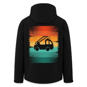 Fire brigade - Men’s Recycled Softshell Jacket by Stanley/Stella - black - Back - AI Model Male 185 light (185cm)