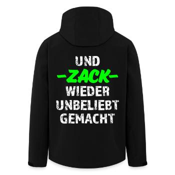 UND ZACK WIEDER UNBELIEBT GEMACHT Shirt - Recycelte Männer Softshell-Jacke von Stanley/Stella - Schwarz - Hinten - AI Model Male 185 light (185cm)