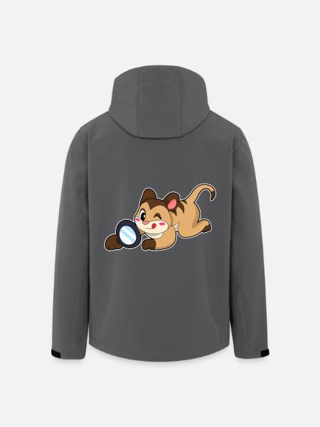 Erdmännchen Detektiv Lupe - Recycelte Männer Softshell-Jacke von Stanley/Stella - Schwarz