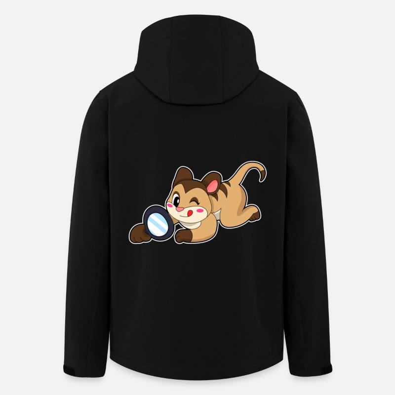 Suricates avec loupe - Veste softshell homme en polyester recyclé Stanley/Stella - noir