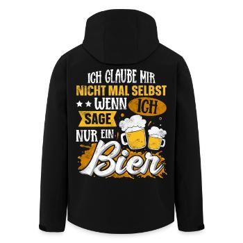 Lustiger Bier Spruch - Recycelte Männer Softshell-Jacke von Stanley/Stella - Schwarz - Hinten - AI Model Male 185 light (185cm)