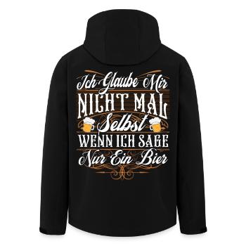 Lustiger Bier Spruch - Recycelte Männer Softshell-Jacke von Stanley/Stella - Schwarz - Hinten - AI Model Male 185 light (185cm)