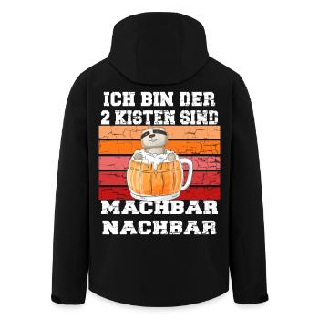 lustiges "der 2 Kisten machbar Nachbar" Motiv - Recycelte Männer Softshell-Jacke von Stanley/Stella - Schwarz - Hinten - AI Model Male 185 light (185cm)