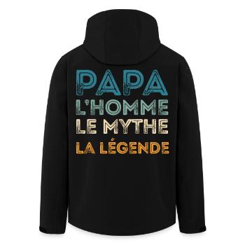 Papa Homme Mythe Légende - Veste softshell homme en polyester recyclé Stanley/Stella - noir - Dos - AI Model Male 185 light (185cm)