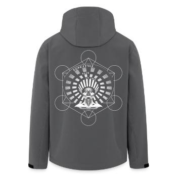 Hardstyle beruhigt meinen Geist - Recycelte Männer Softshell-Jacke von Stanley/Stella - Schwarz - Hinten - AI Model Male 185 light (185cm)