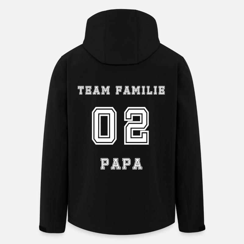 Team Family Papa 02 Numeric Logo - Recycelte Männer Softshell-Jacke von Stanley/Stella - Schwarz