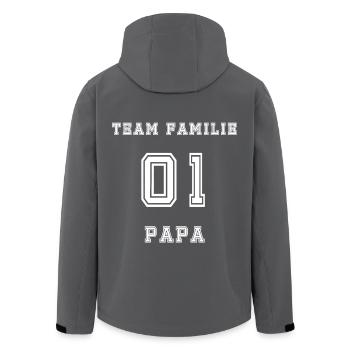 Team Family 01 Papa - Recycelte Männer Softshell-Jacke von Stanley/Stella - Schwarz - Hinten - AI Model Male 185 light (185cm)